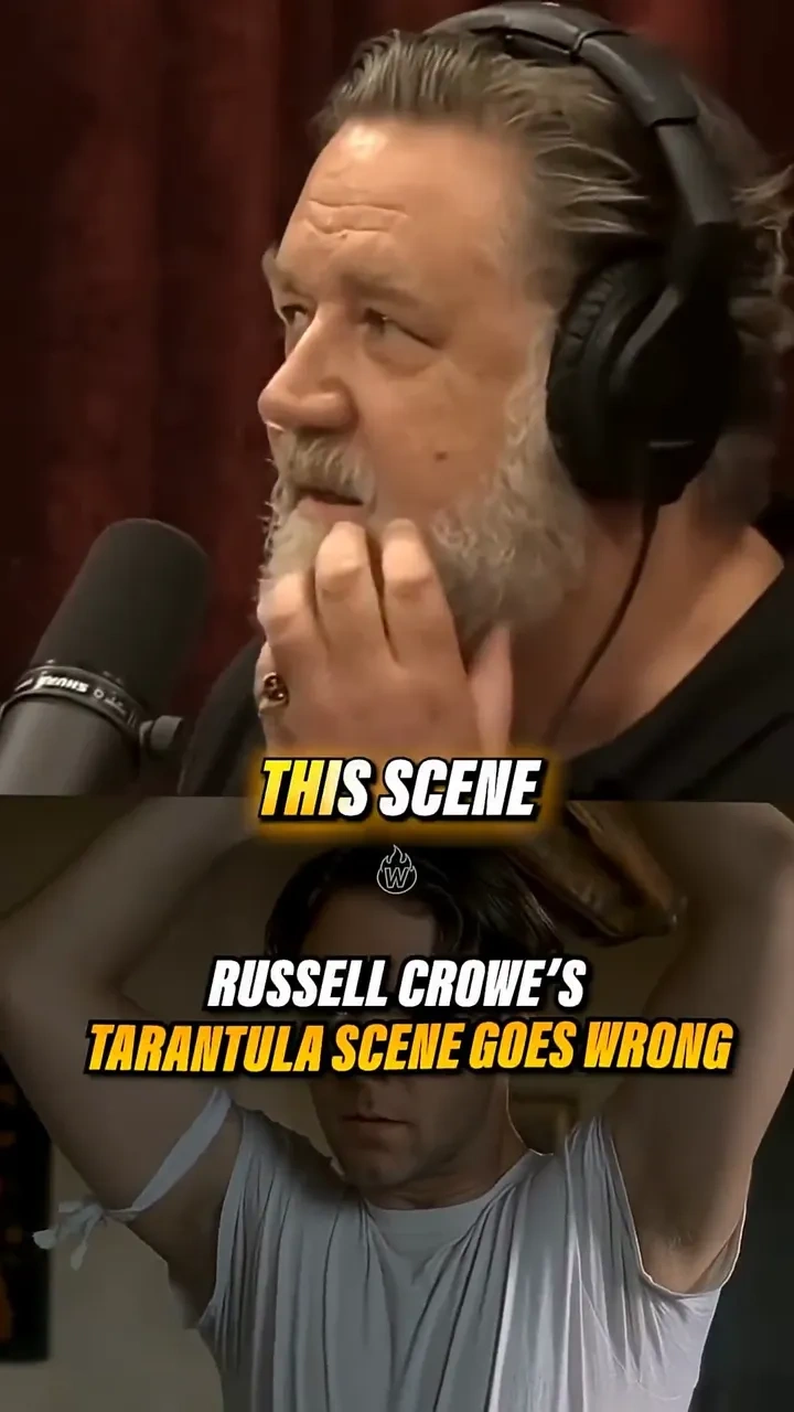 Crowe's tarantula scene goes wrong: 

Behind the scenes: a tarantula moment goes off-script during f