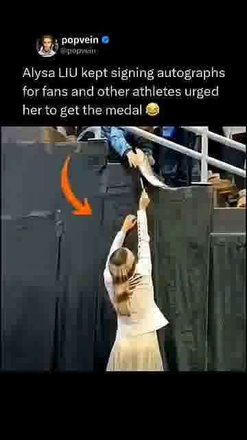 Alysa liu almost missed it: 

She was busy signing autographs while everyone reminded her about the 
