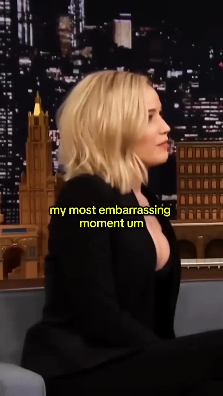 Lawrence's party slip: 

Jennifer Lawrence shares a cringe moment from an awards party with Jimmy Fa