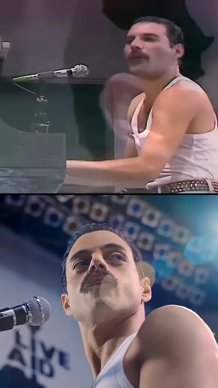 Freddie mercury spotlight: 

Rami Malek as Freddie Mercury on screen, with behind-the-scenes clips a