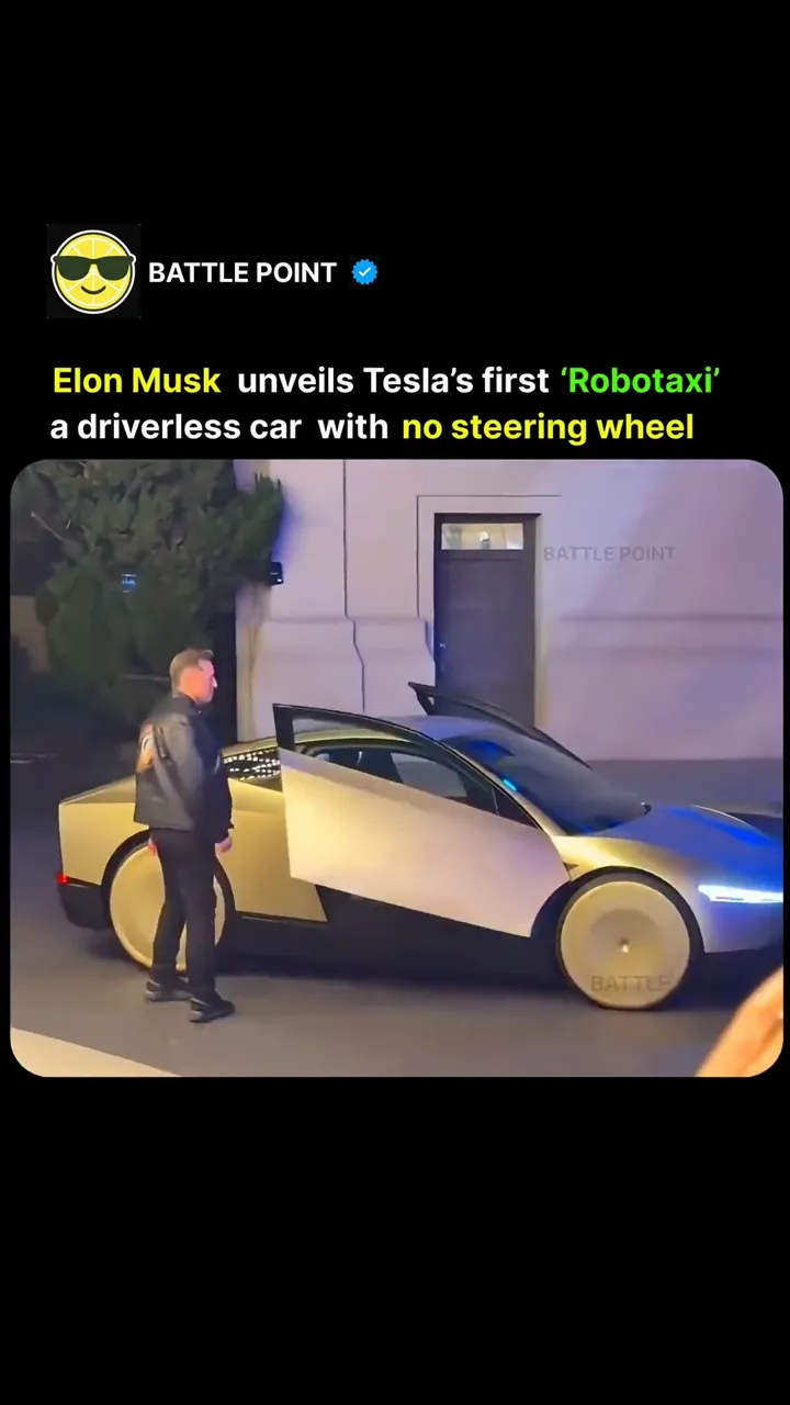 Tesla robotaxi first look: 

First look at Tesla's driverless Robotaxi — no steering wheel or pedals