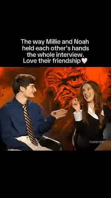 Their sweet interview moment: 

Millie and Noah hold hands throughout the interview, showing their c