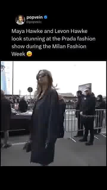 Maya and levon turn heads: 

The Hawke siblings bring effortless style to Prada's Milan Fashion Week