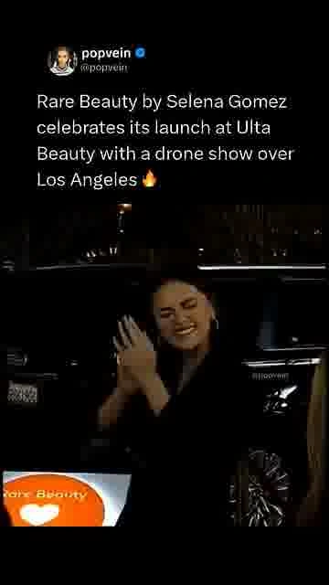 Selena’s sky-high launch: 

Rare Beauty lights up Los Angeles with a dazzling drone show for its Ult