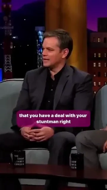 Damon toasts stuntman: 

Damon hands a champagne toast to the stuntman.

#MattDamon #StuntLife #Cham