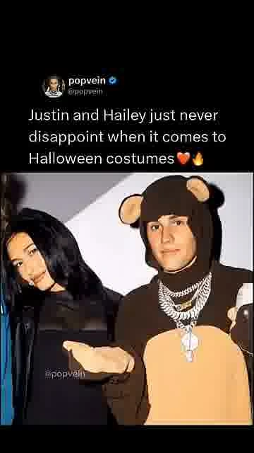 Their halloween costumes win: 

Justin and Hailey bring their playful Halloween style once again.

#