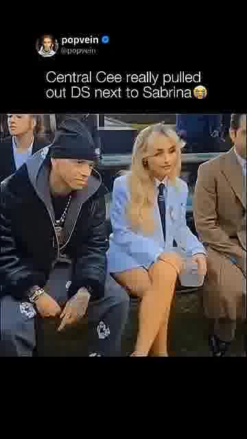 Central cee’s ds moment: 

Central Cee gaming beside Sabrina at the Louis Vuitton show is too funny 
