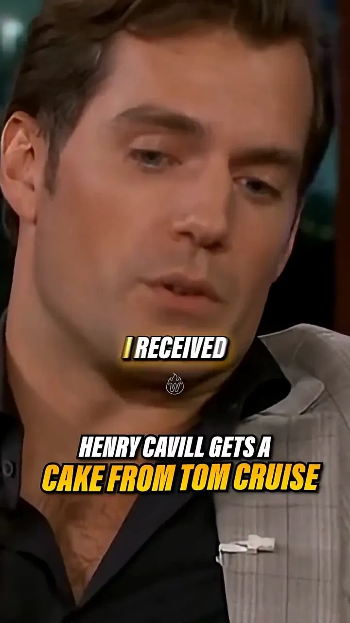 Cavill's cake surprise: 

Tom Cruise gifts Henry Cavill a cake on set.

#HenryCavill #TomCruise #Cak