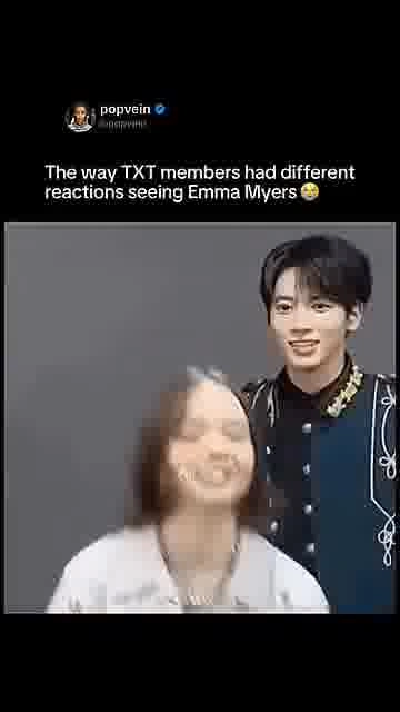 Txt meets emma myers: 

TXT's reactions to Emma Myers range from shy smiles to total surprise 😭🩷

#T